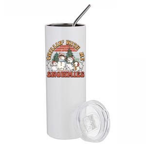 Cute Retro Snow Chillin With My Snowmies Cool Gift Stainless Steel Tumbler