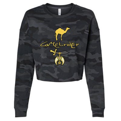 Camel Rider Shriner Masonic Symbol Freemason Cropped Pullover Crew