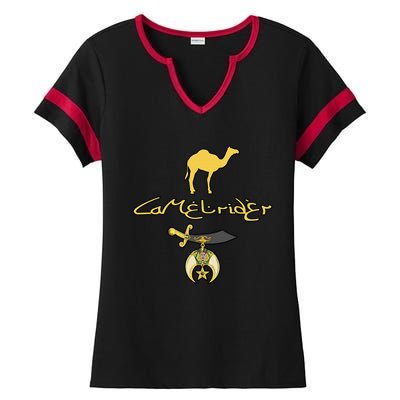 Camel Rider Shriner Masonic Symbol Freemason Ladies Halftime Notch Neck Tee