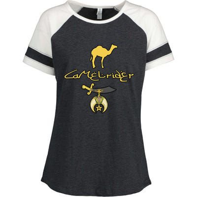 Camel Rider Shriner Masonic Symbol Freemason Enza Ladies Jersey Colorblock Tee