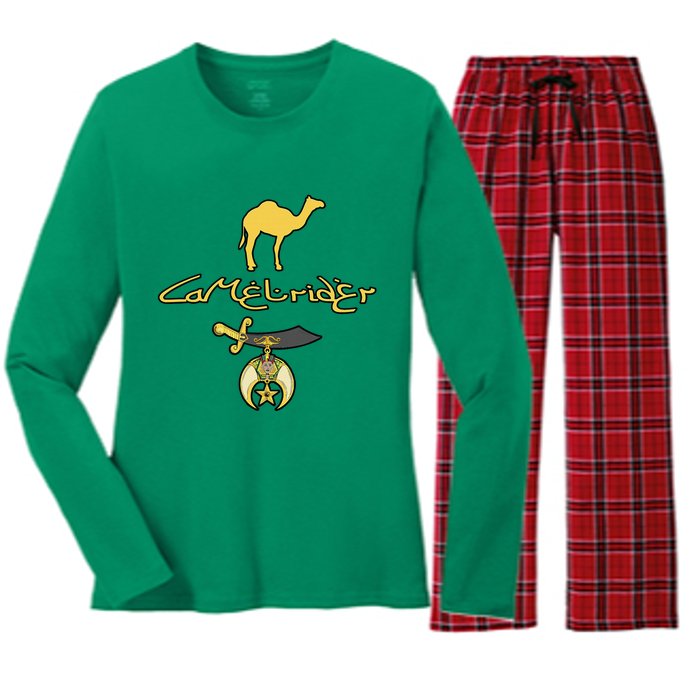 Camel Rider Shriner Masonic Symbol Freemason Women's Long Sleeve Flannel Pajama Set 