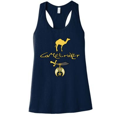 Camel Rider Shriner Masonic Symbol Freemason Women's Racerback Tank