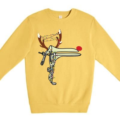 Christmas Reindeer Speculum Nurse Obgyn Obstetrics Doula Premium Crewneck Sweatshirt