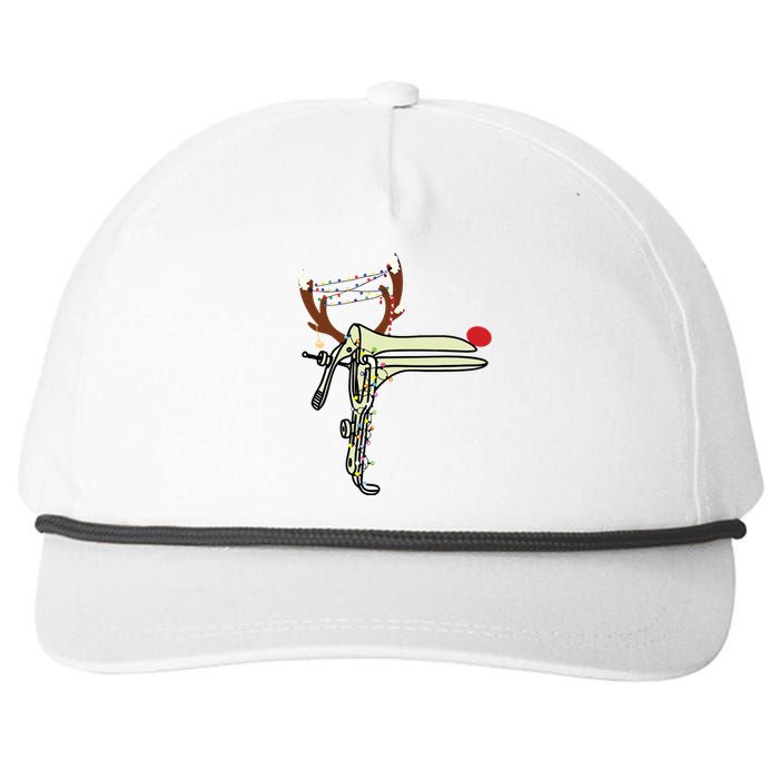 Christmas Reindeer Speculum Nurse Obgyn Obstetrics Doula Snapback Five-Panel Rope Hat