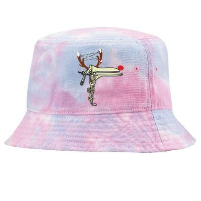 Christmas Reindeer Speculum Nurse Obgyn Obstetrics Doula Tie-Dyed Bucket Hat