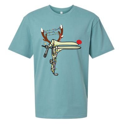 Christmas Reindeer Speculum Nurse Obgyn Obstetrics Doula Sueded Cloud Jersey T-Shirt