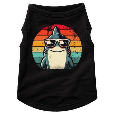 Cool Retro Shark In Sunglasses 70s 80s 90s Funny Shark Doggie Tank