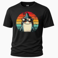 Cool Retro Shark In Sunglasses 70s 80s 90s Funny Shark Performance Shirt