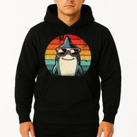 Cool Retro Shark In Sunglasses 70s 80s 90s Funny Shark Hoodie