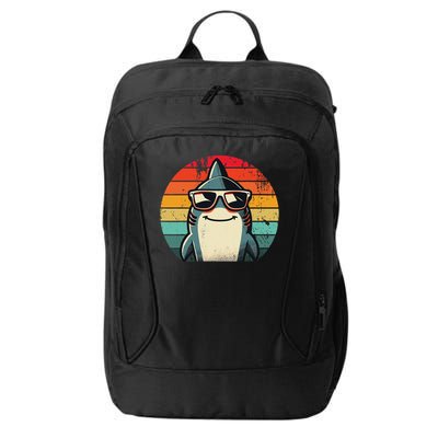 Cool Retro Shark In Sunglasses 70s 80s 90s Funny Shark City Backpack