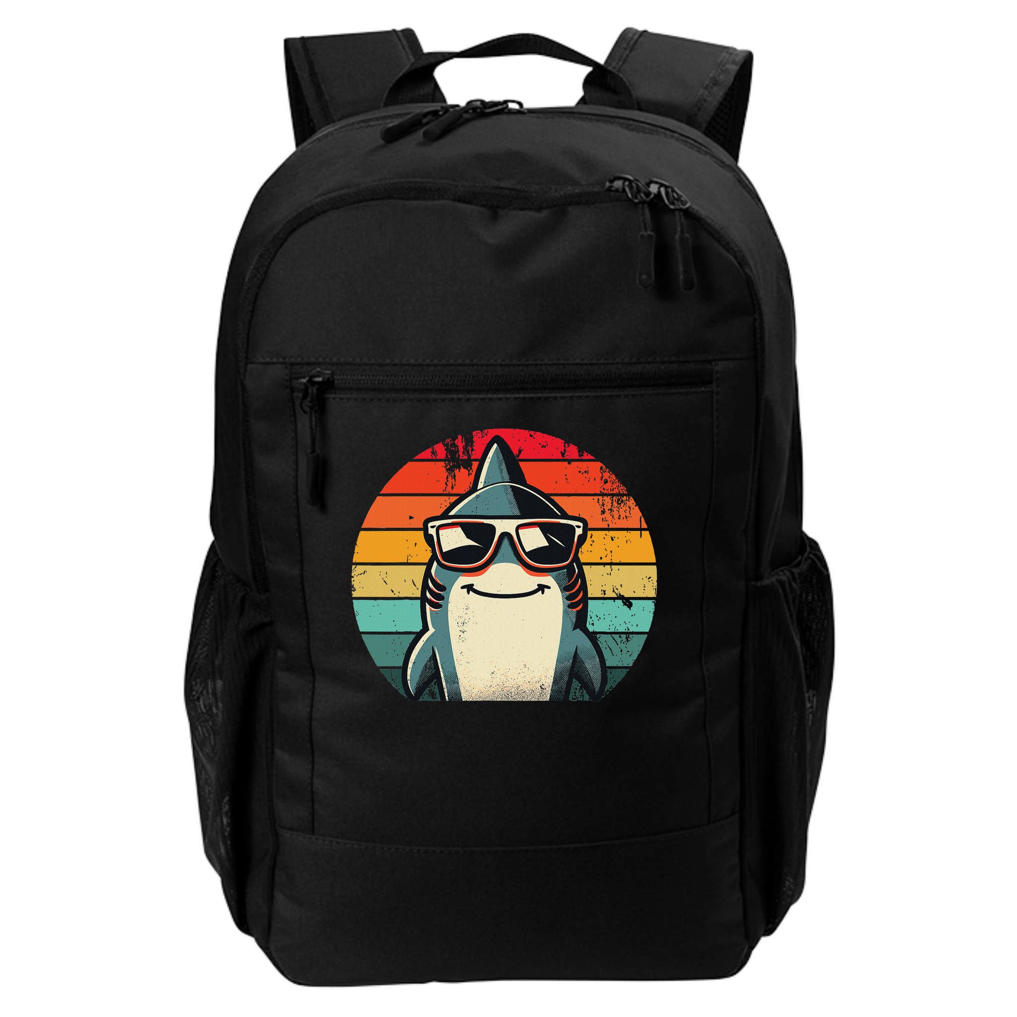 Cool Retro Shark In Sunglasses 70s 80s 90s Funny Shark Backpack