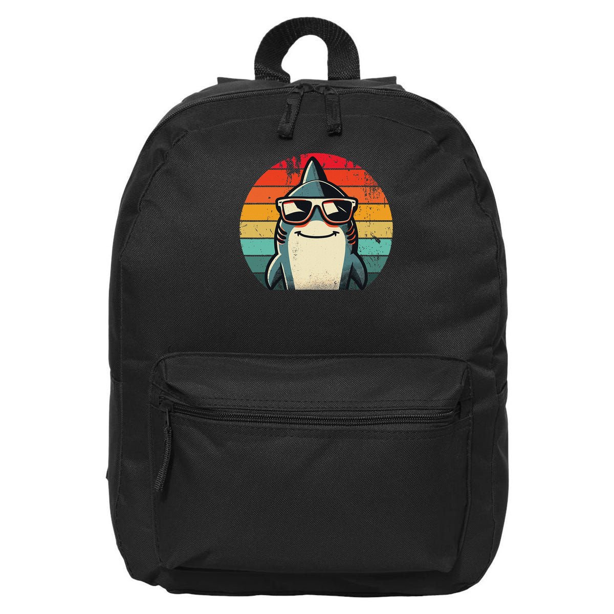 Cool Retro Shark In Sunglasses 70s 80s 90s Funny Shark 16 in Basic Backpack