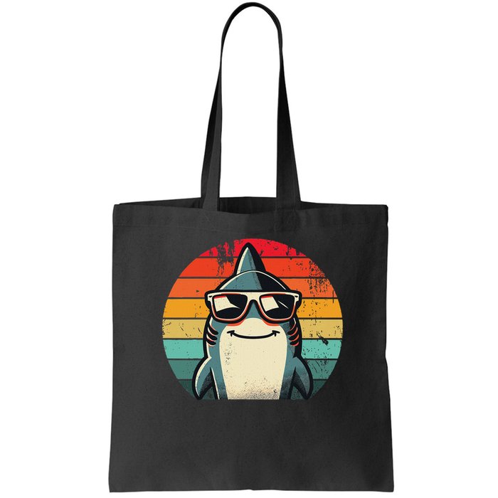 Cool Retro Shark In Sunglasses 70s 80s 90s Funny Shark Bag