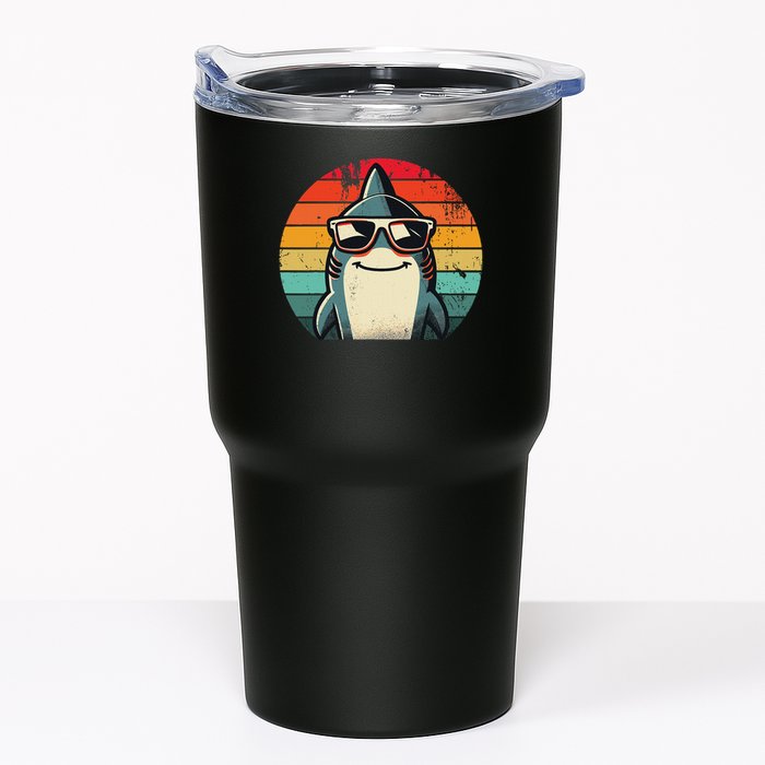 Cool Retro Shark In Sunglasses 70s 80s 90s Funny Shark Tumbler