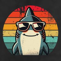 Cool Retro Shark In Sunglasses 70s 80s 90s Funny Shark 25L Jumbo Tote