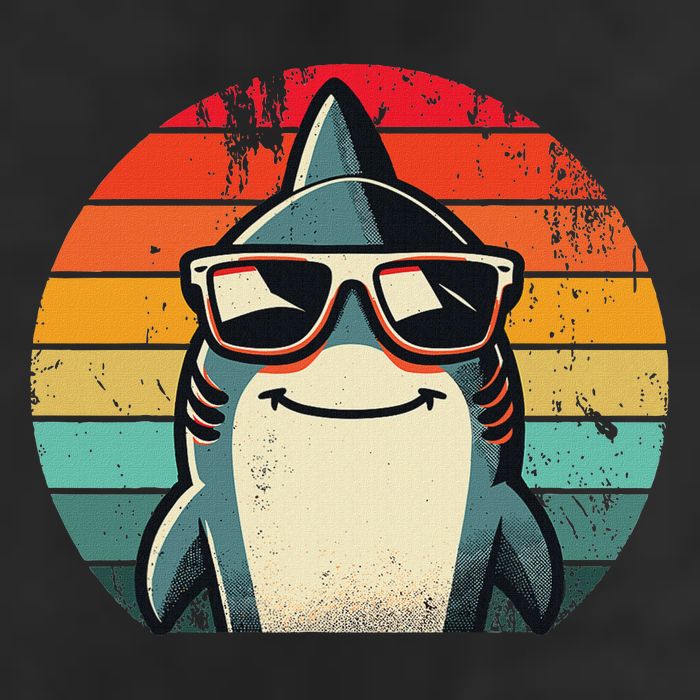 Cool Retro Shark In Sunglasses 70s 80s 90s Funny Shark 25L Jumbo Tote