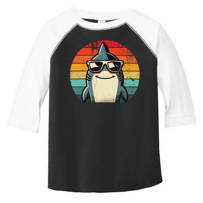 Cool Retro Shark In Sunglasses 70s 80s 90s Funny Shark Toddler Fine Jersey T-Shirt
