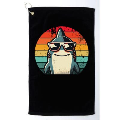 Cool Retro Shark In Sunglasses 70s 80s 90s Funny Shark Golf Towel