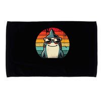 Cool Retro Shark In Sunglasses 70s 80s 90s Funny Shark Microfiber Hand Towel