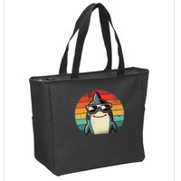 Cool Retro Shark In Sunglasses 70s 80s 90s Funny Shark Zip Tote Bag