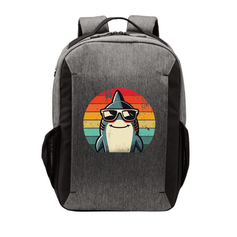 Cool Retro Shark In Sunglasses 70s 80s 90s Funny Shark Vector Backpack