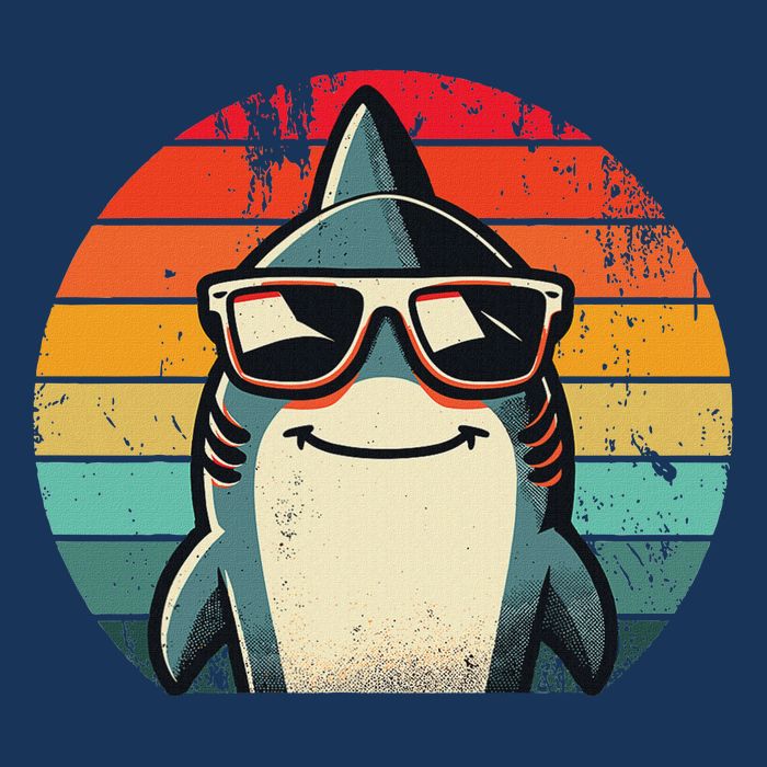 Cool Retro Shark In Sunglasses 70s 80s 90s Funny Shark Infant Baby Jersey Bodysuit