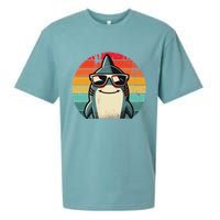Cool Retro Shark In Sunglasses 70s 80s 90s Funny Shark Sueded Cloud Jersey T-Shirt