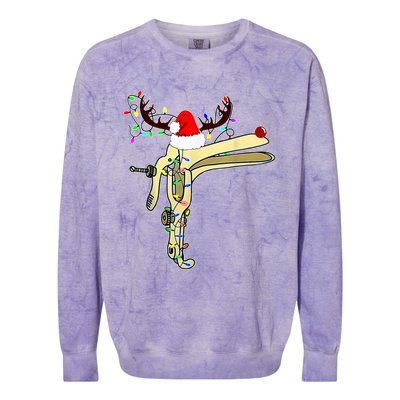 Christmas Reindeer Speculum Nurse Obgyn L And D Nursing Xmas Gift Colorblast Crewneck Sweatshirt