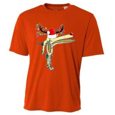 Christmas Reindeer Speculum Nurse Obgyn L And D Nursing Xmas Gift Cooling Performance Crew T-Shirt