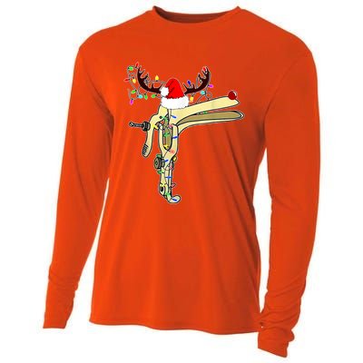 Christmas Reindeer Speculum Nurse Obgyn L And D Nursing Xmas Gift Cooling Performance Long Sleeve Crew