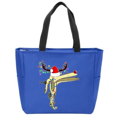 Christmas Reindeer Speculum Nurse Obgyn L And D Nursing Xmas Gift Zip Tote Bag