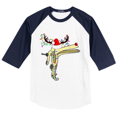 Christmas Reindeer Speculum Nurse Obgyn L And D Nursing Xmas Gift Baseball Sleeve Shirt