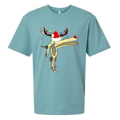 Christmas Reindeer Speculum Nurse Obgyn L And D Nursing Xmas Gift Sueded Cloud Jersey T-Shirt