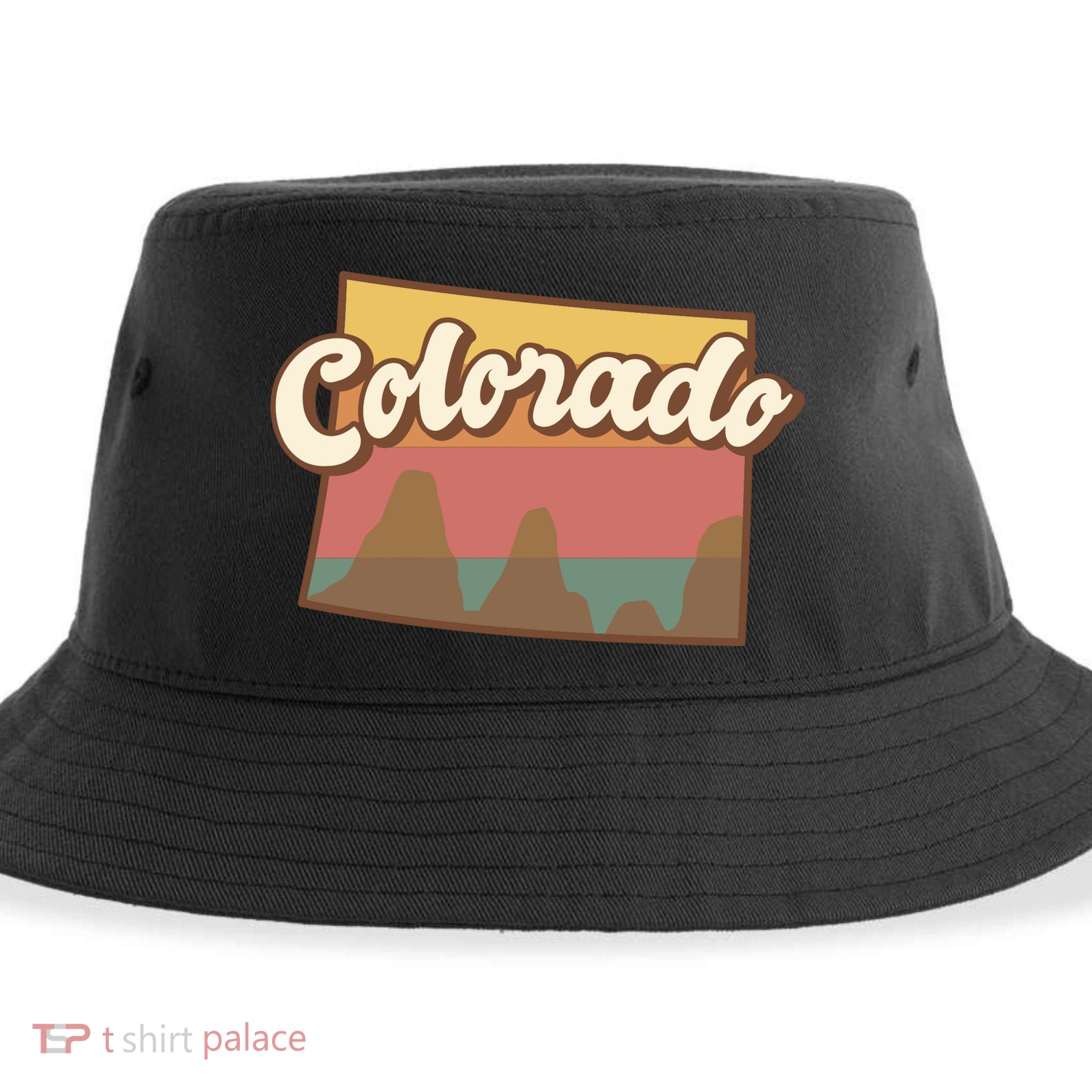 Colorado Retro Sunset Logo Sustainable Bucket Hat