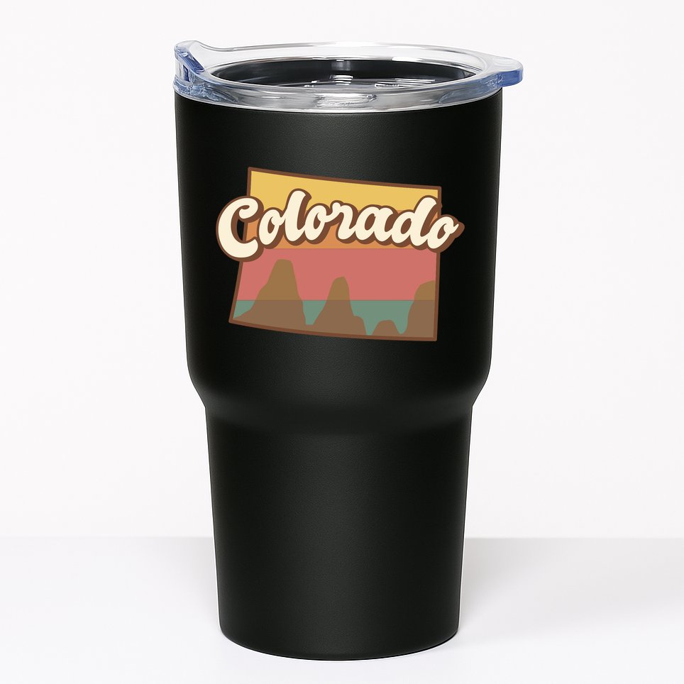 Colorado Retro Sunset Logo Tumbler