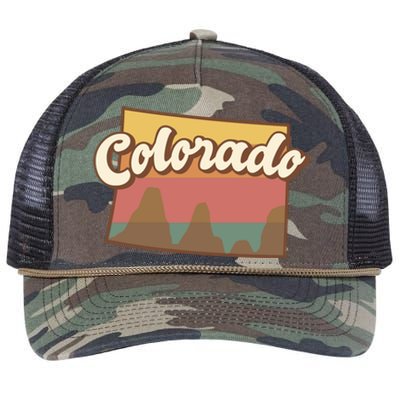 Colorado Retro Sunset Logo Retro Rope Trucker Hat Cap