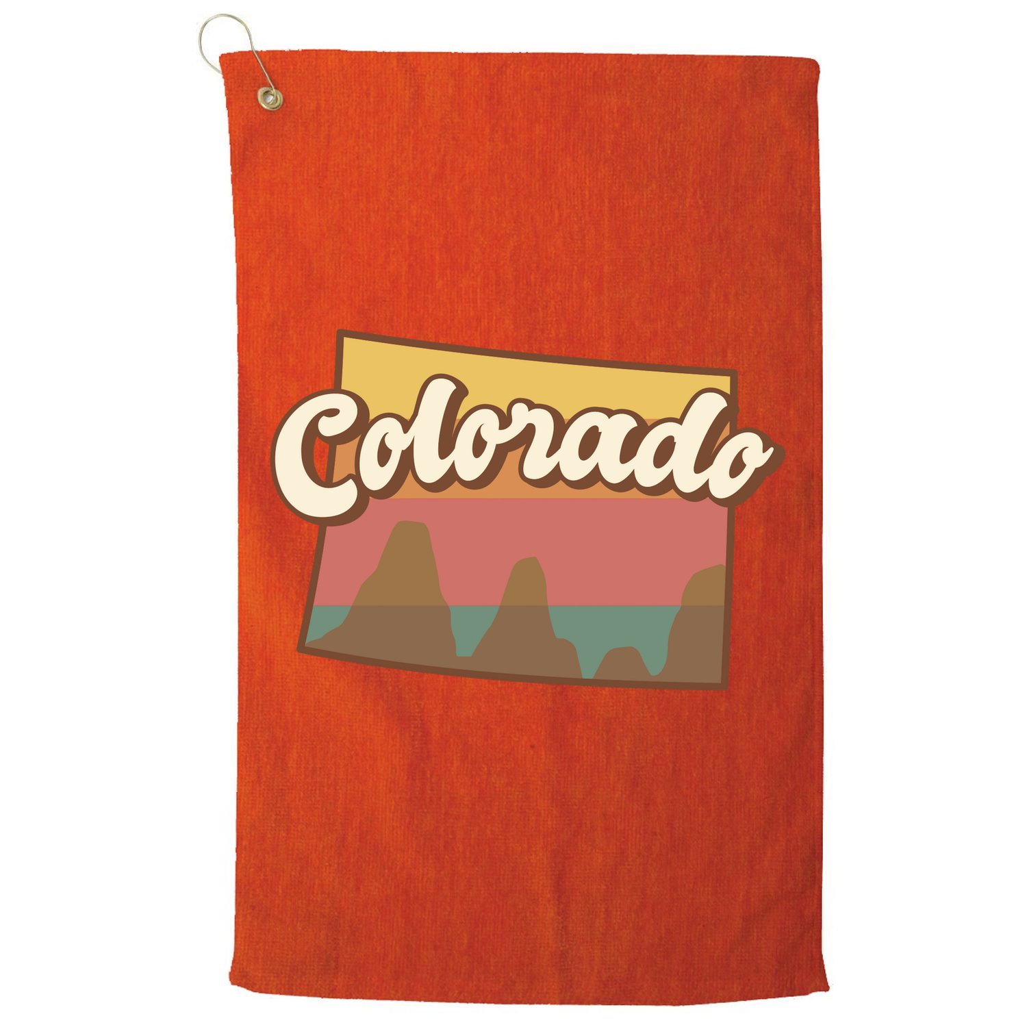 Colorado Retro Sunset Logo Golf Towel