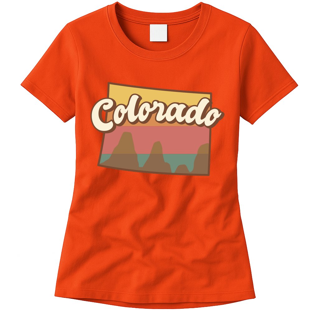 Colorado Retro Sunset Logo Womens T-Shirt