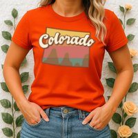 Colorado Retro Sunset Logo Womens T-Shirt