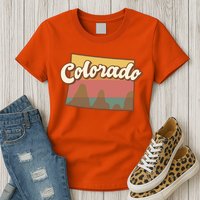 Colorado Retro Sunset Logo Womens T-Shirt