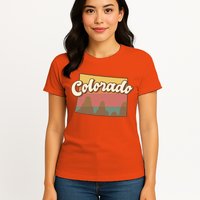 Colorado Retro Sunset Logo Womens T-Shirt