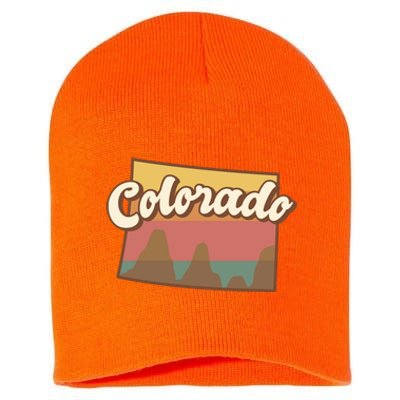 Colorado Retro Sunset Logo Short Acrylic Beanie