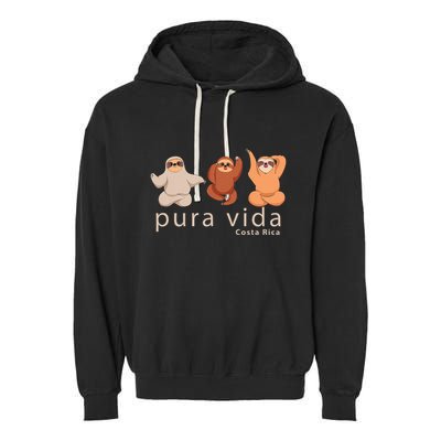 Costa Rica Sloth Garment-Dyed Fleece Hoodie