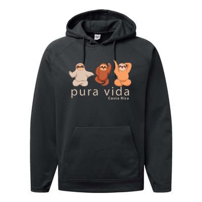 Costa Rica Sloth Performance Fleece Hoodie