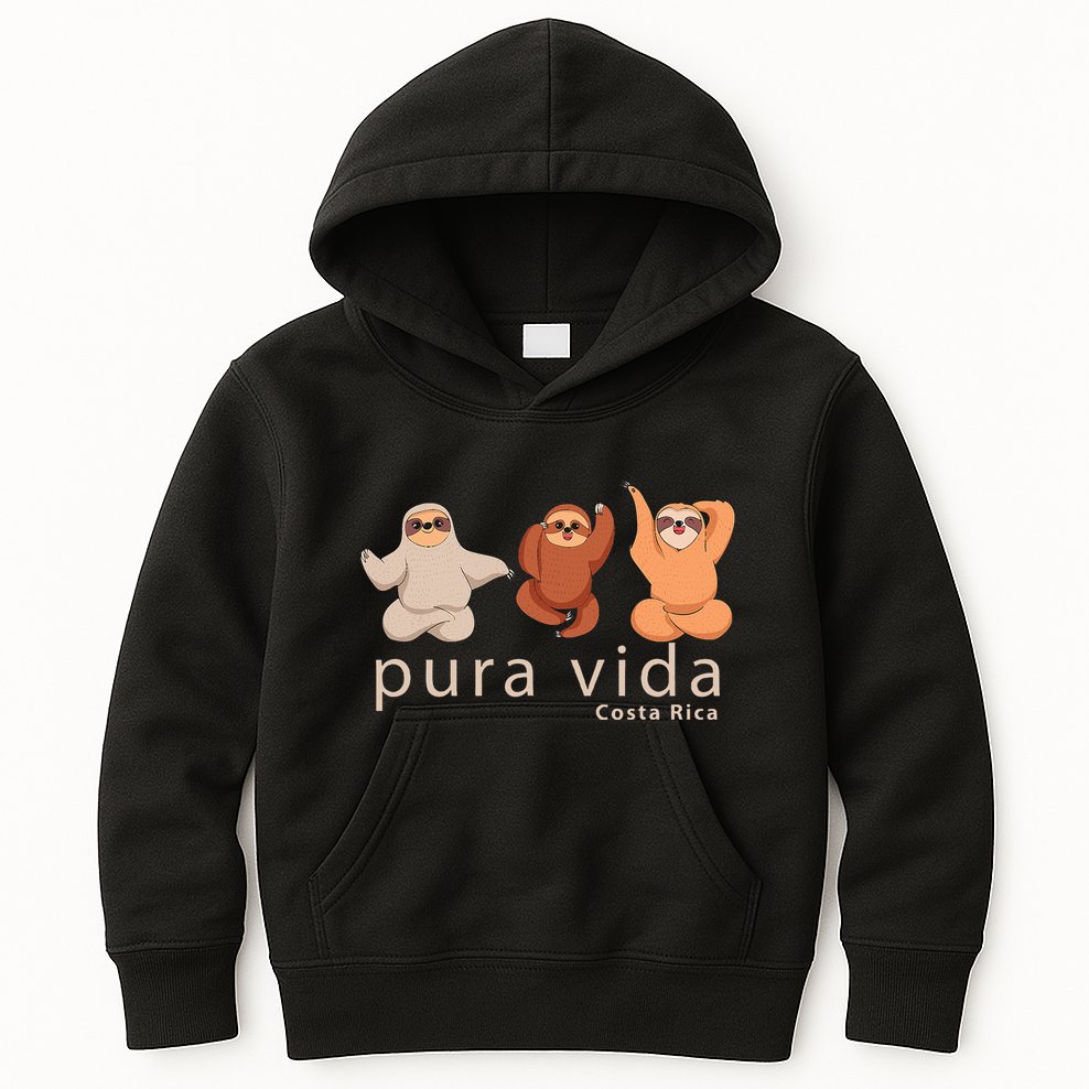 Costa Rica Sloth Kids Hoodie