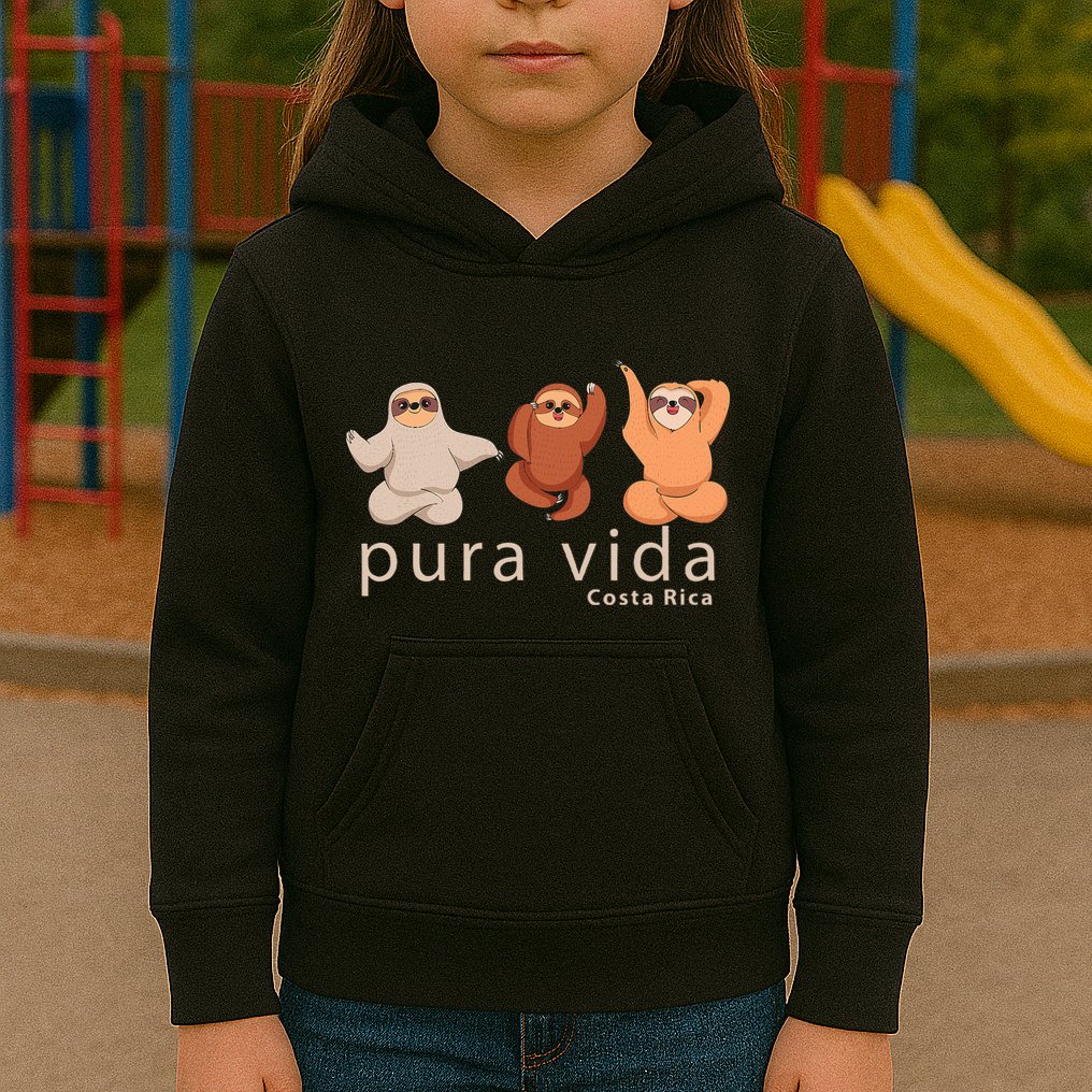 Costa Rica Sloth Kids Hoodie