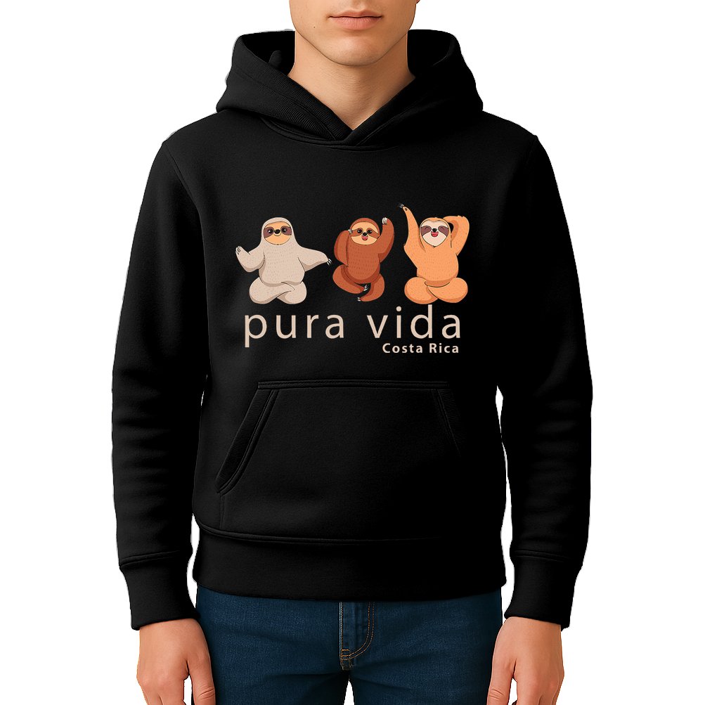 Costa Rica Sloth Kids Hoodie
