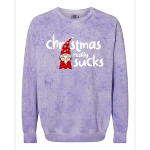 Christmas Really Sucks Gnome For Christmas Muffles Meaningful Gift Colorblast Crewneck Sweatshirt