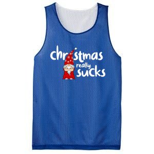 Christmas Really Sucks Gnome For Christmas Muffles Meaningful Gift Mesh Reversible Basketball Jersey Tank