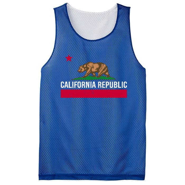 California Republic State Flag Cool Gift Mesh Reversible Basketball Jersey Tank